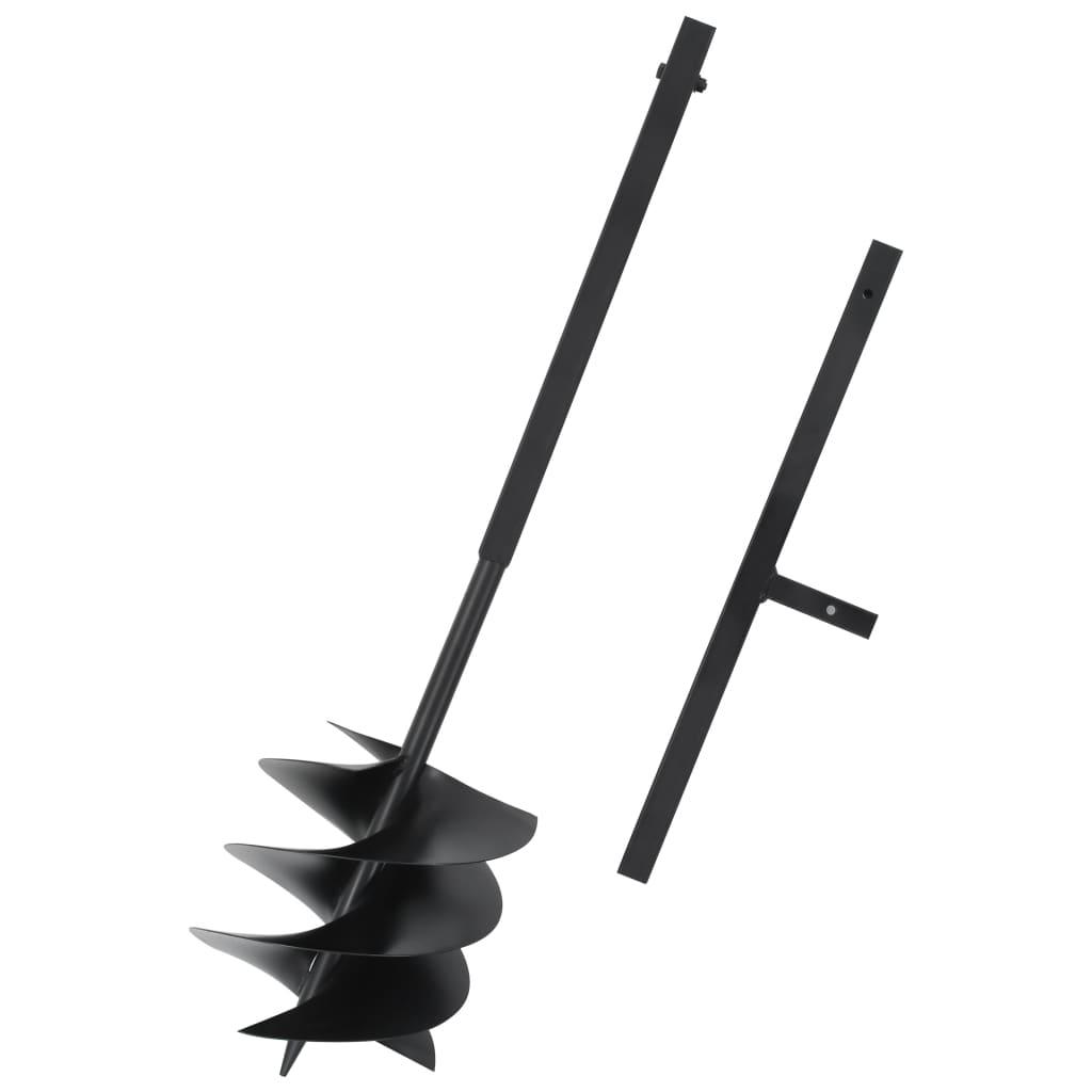 Jordbor med håndtag 250 mm stål sort