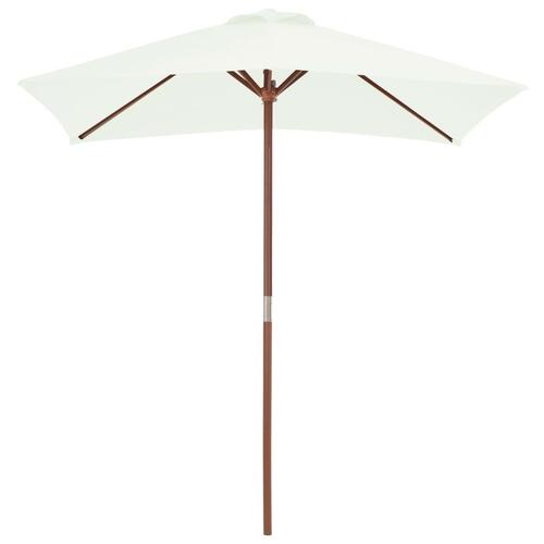 Parasol 150x200 cm træstang sandfarvet