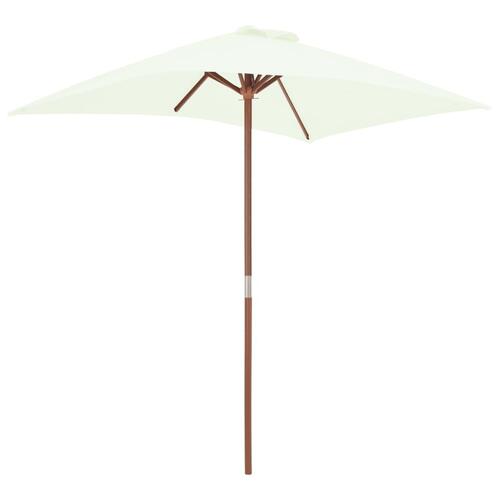 Parasol 150x200 cm træstang sandfarvet