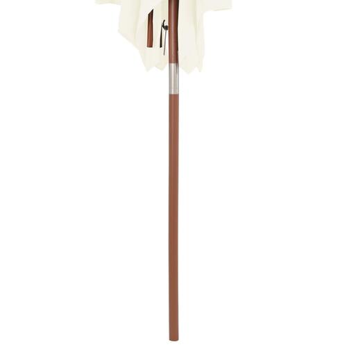 Parasol 150x200 cm træstang sandfarvet