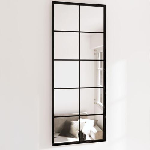Vægspejl 2 stk. 100x40 cm metal sort