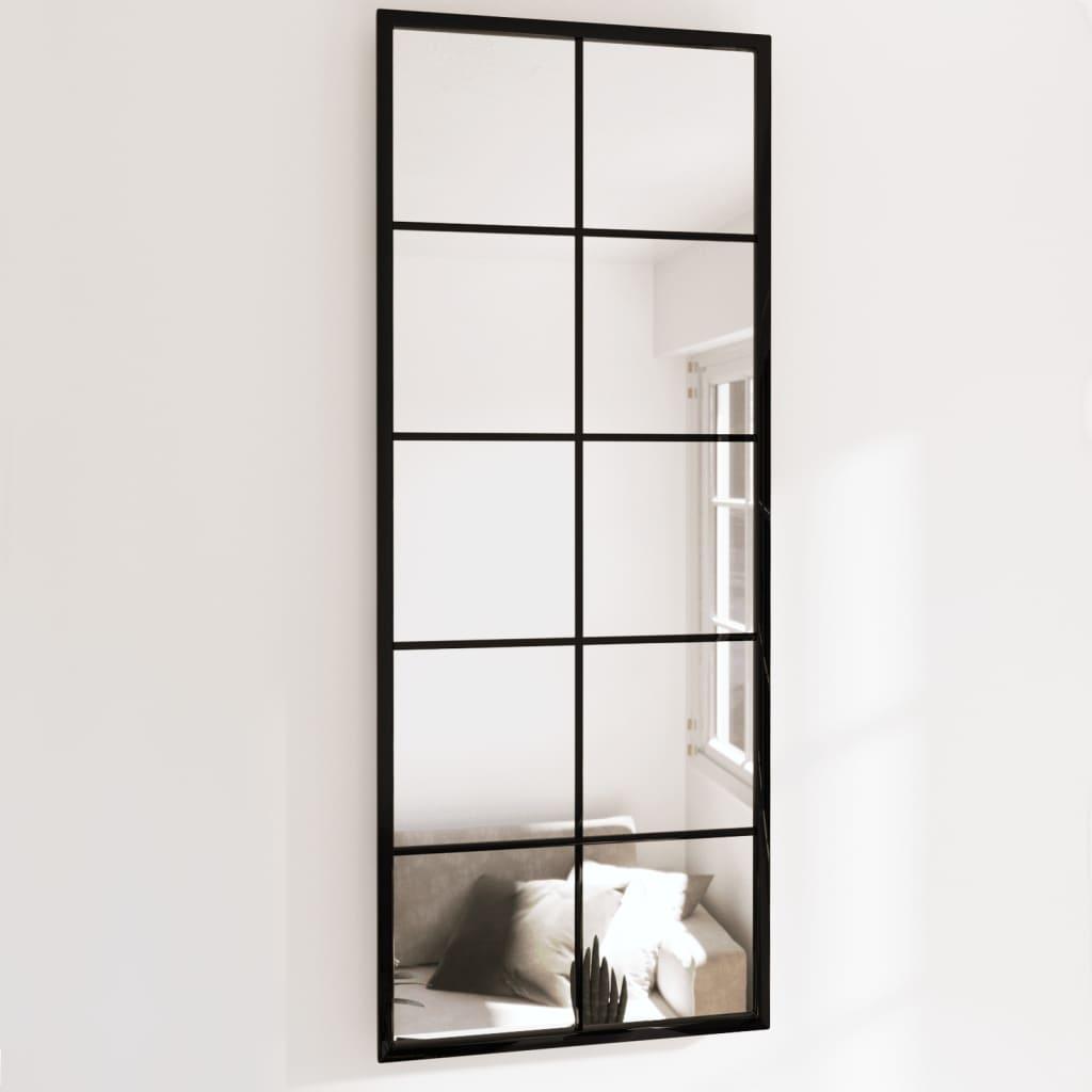 Vægspejl 2 stk. 100x40 cm metal sort
