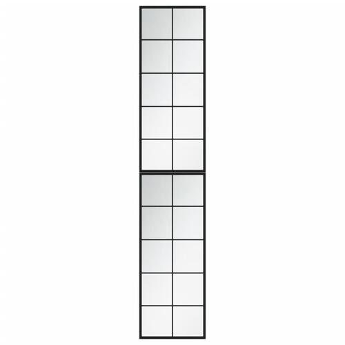 Vægspejl 2 stk. 100x40 cm metal sort