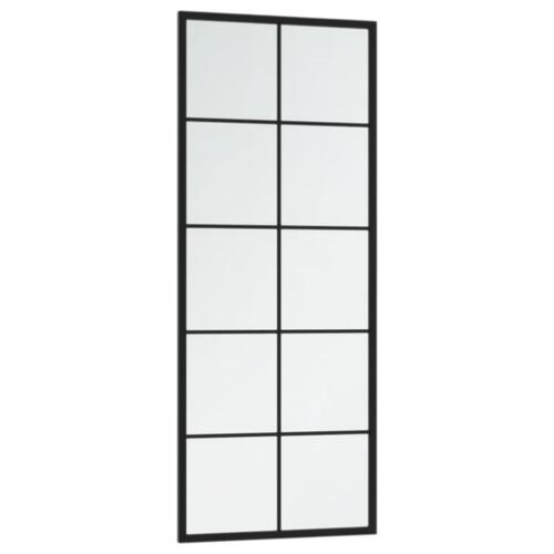 Vægspejl 2 stk. 100x40 cm metal sort