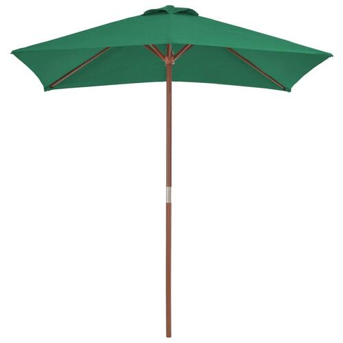 Parasol 150x200 cm træstang grøn