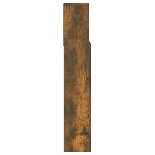 Sengegavl med opbevaring 140x19x103,5 cm røget egetræsfarve