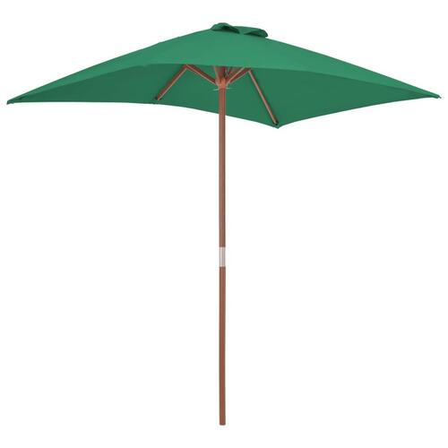 Parasol 150x200 cm træstang grøn