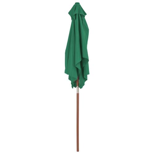 Parasol 150x200 cm træstang grøn