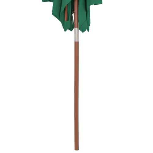 Parasol 150x200 cm træstang grøn