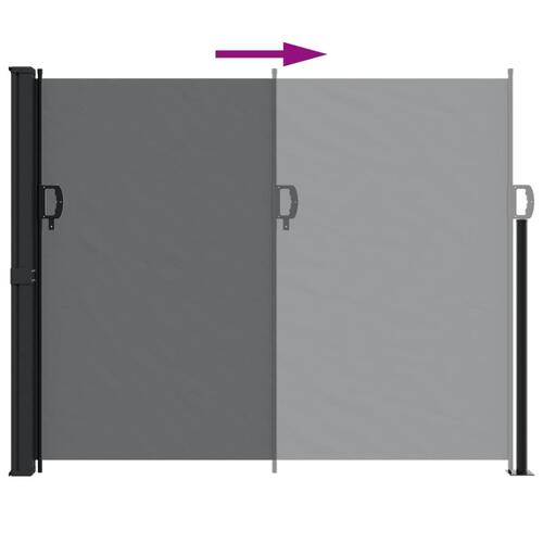 Sammenrullelig sidemarkise 160 x 600 cm sort