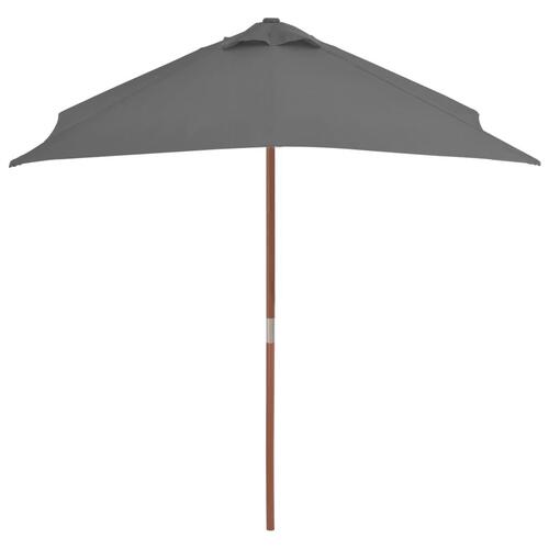 Parasol 150x200 cm træstang antracitgrå