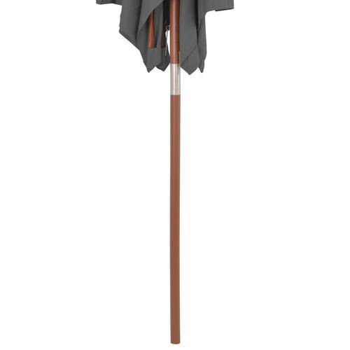 Parasol 150x200 cm træstang antracitgrå