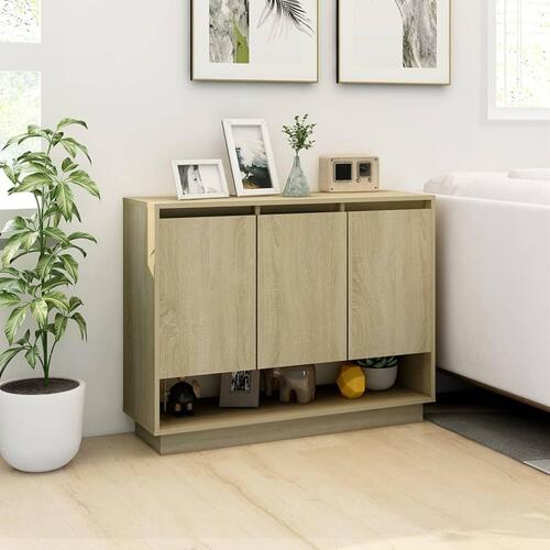 Skænk 97x31x75 cm konstrueret træ sonoma-eg