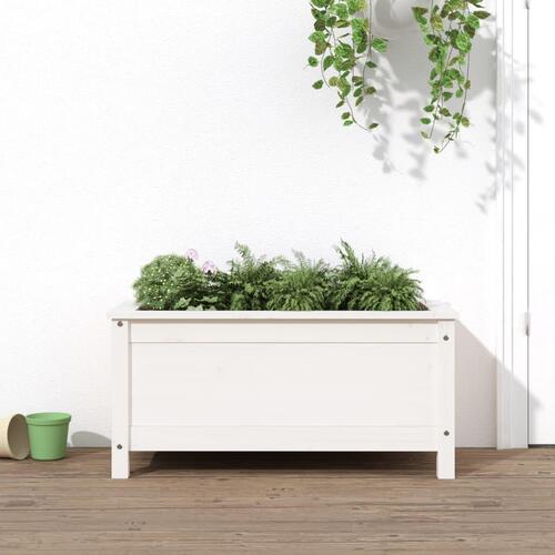 Plantekasse 82,5x40x39 cm massivt fyrretræ hvid