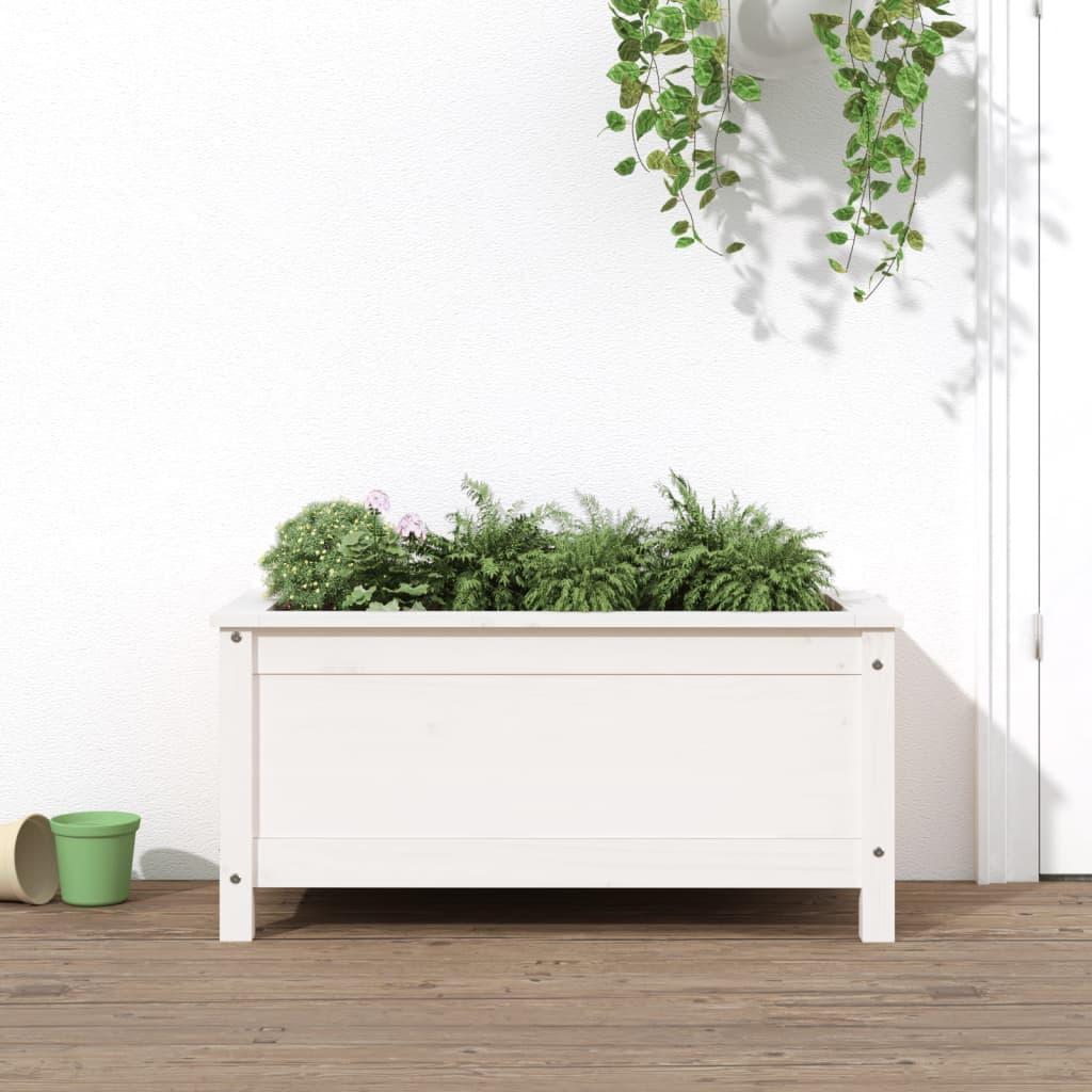Plantekasse 82,5x40x39 cm massivt fyrretræ hvid