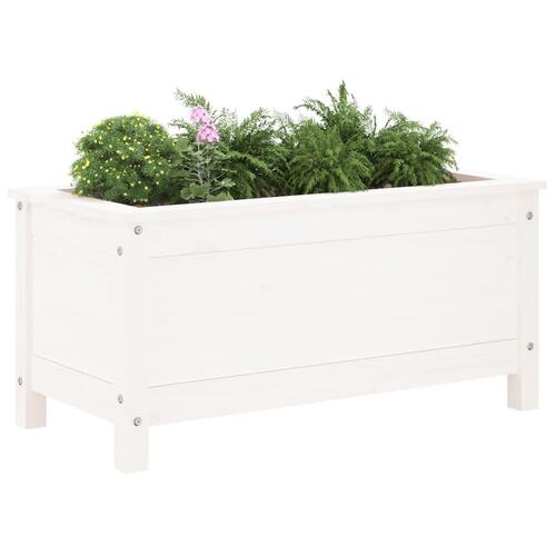 Plantekasse 82,5x40x39 cm massivt fyrretræ hvid