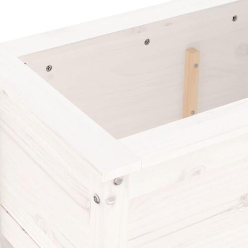 Plantekasse 82,5x40x39 cm massivt fyrretræ hvid