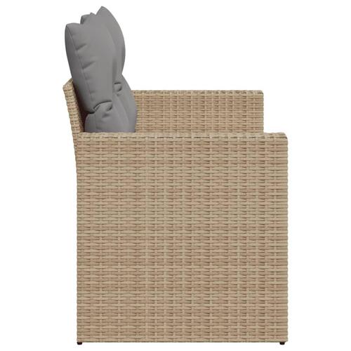 2-personers havesofa med hynder polyrattan beige