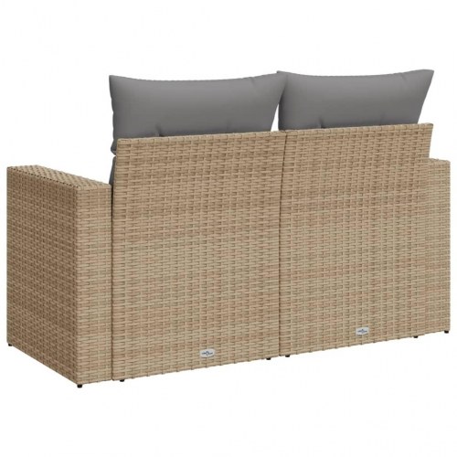 2-personers havesofa i polyrattan - beige