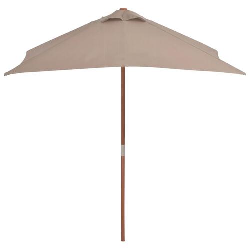 Parasol 150x200 cm træstang gråbrun