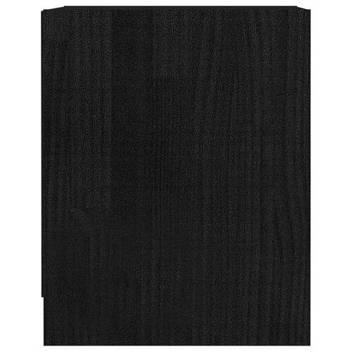 Sengeskab 35,5x33,5x41,5 cm massivt fyrretræ sort