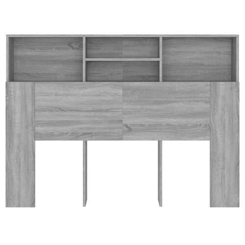 Sengegavl med opbevaring 140x19x103,5 cm grå sonoma-eg
