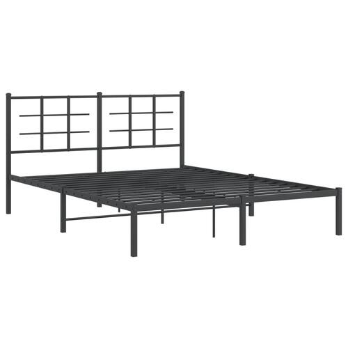 Sengeramme med sengegavl 160x200 cm metal sort