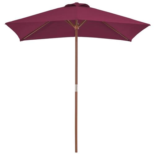 Parasol 150x200 cm træstang bordeauxrød