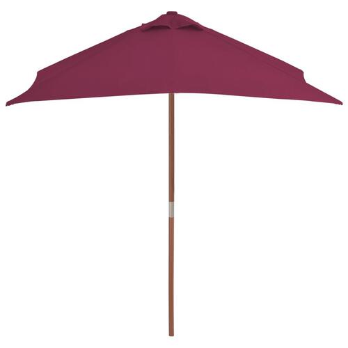 Parasol 150x200 cm træstang bordeauxrød