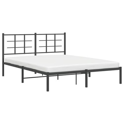 Sengeramme med sengegavl 160x200 cm metal sort