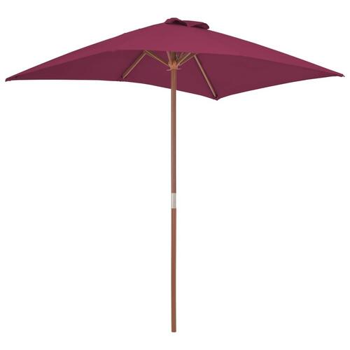 Parasol 150x200 cm træstang bordeauxrød