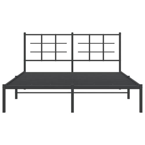 Sengeramme med sengegavl 160x200 cm metal sort
