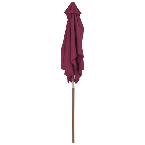 Parasol 150x200 cm træstang bordeauxrød
