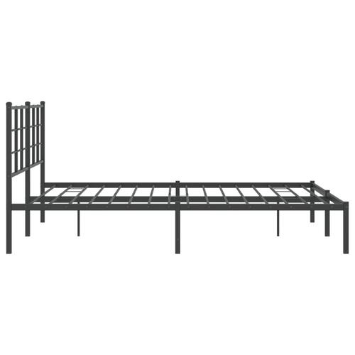 Sengeramme med sengegavl 160x200 cm metal sort