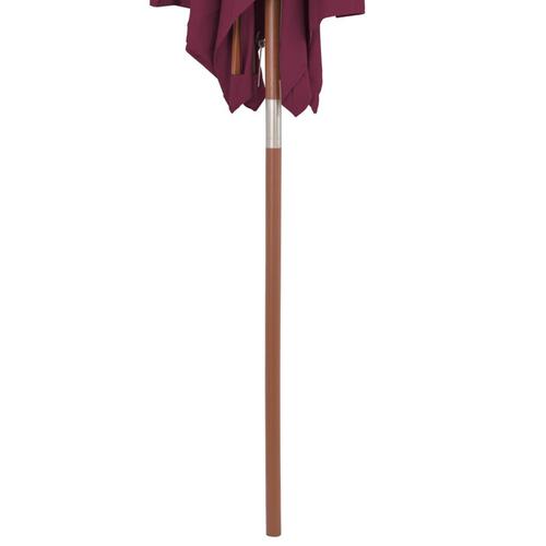 Parasol 150x200 cm træstang bordeauxrød