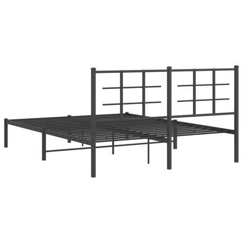 Sengeramme med sengegavl 160x200 cm metal sort