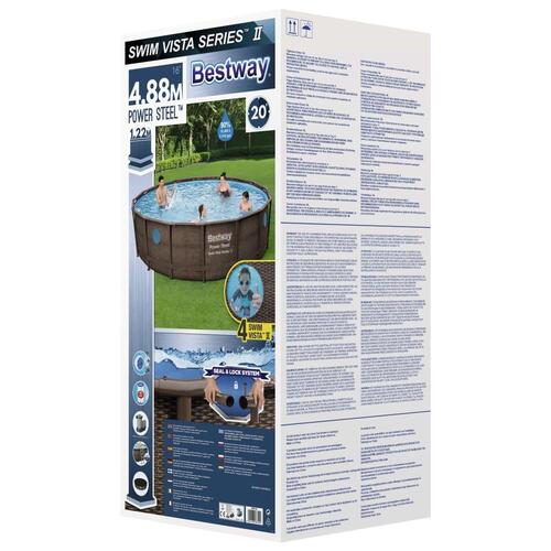 Power Steel swimmingpoolsæt 488x122 cm