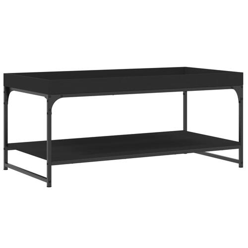 Sofabord 100x49x45 cm konstrueret træ sort