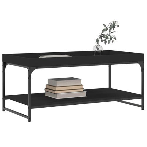 Sofabord 100x49x45 cm konstrueret træ sort