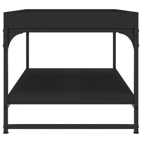 Sofabord 100x49x45 cm konstrueret træ sort