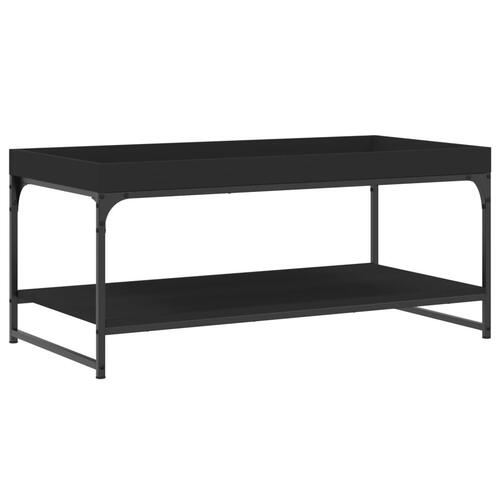 Sofabord 100x49x45 cm konstrueret træ sort