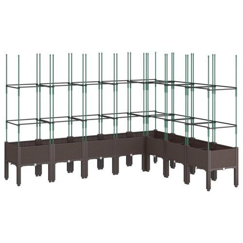 Plantekasse med espalier 200x160x142,5 cm PP brun