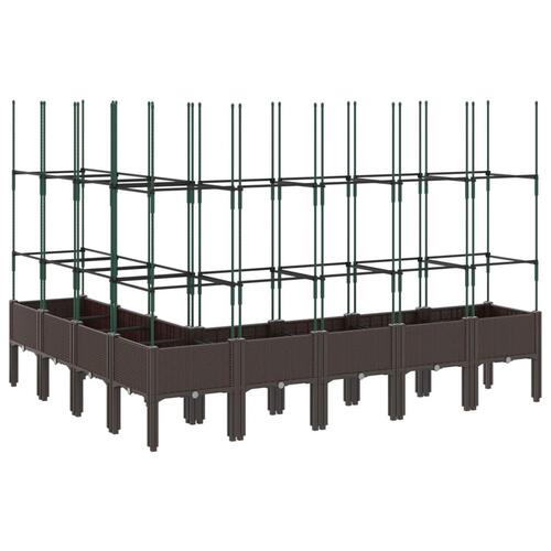 Plantekasse med espalier 200x160x142,5 cm PP brun