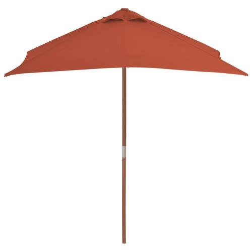Parasol 150x200 cm træstang terrakottafarvet