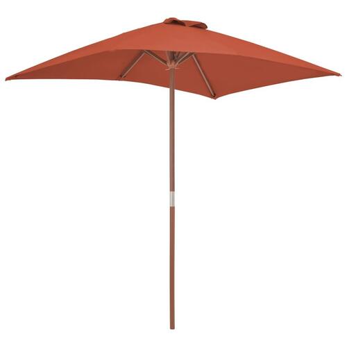 Parasol 150x200 cm træstang terrakottafarvet