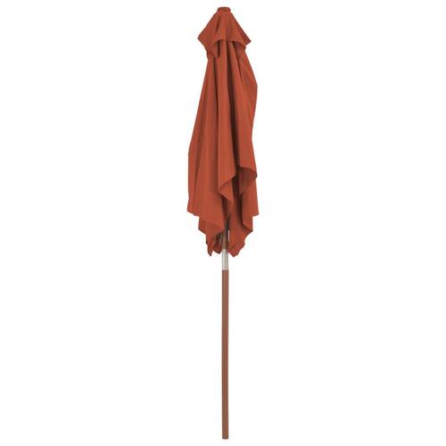 Parasol 150x200 cm træstang terrakottafarvet