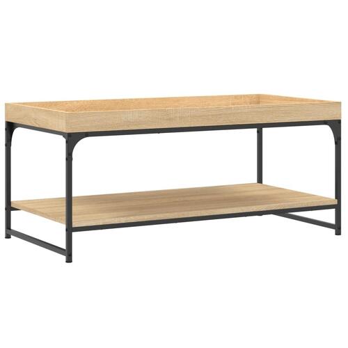 Sofabord 100x49x45 cm konstrueret træ sonoma-eg