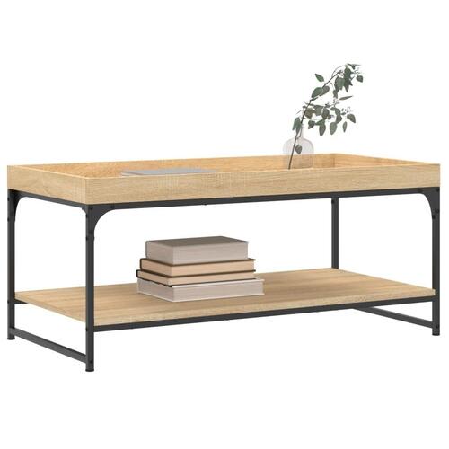 Sofabord 100x49x45 cm konstrueret træ sonoma-eg