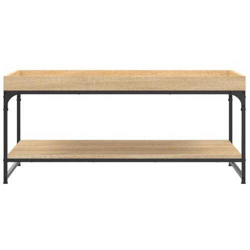 Sofabord 100x49x45 cm konstrueret træ sonoma-eg