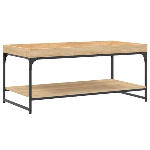 Sofabord 100x49x45 cm konstrueret træ sonoma-eg